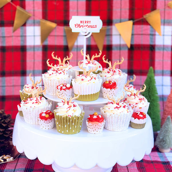 Reindeer Cake + Cupcakes for Christmas