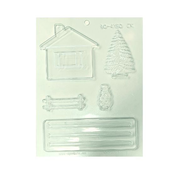Stand Up Christmas House Scene Chocolate Mold | www.sprinklebeesweet.com