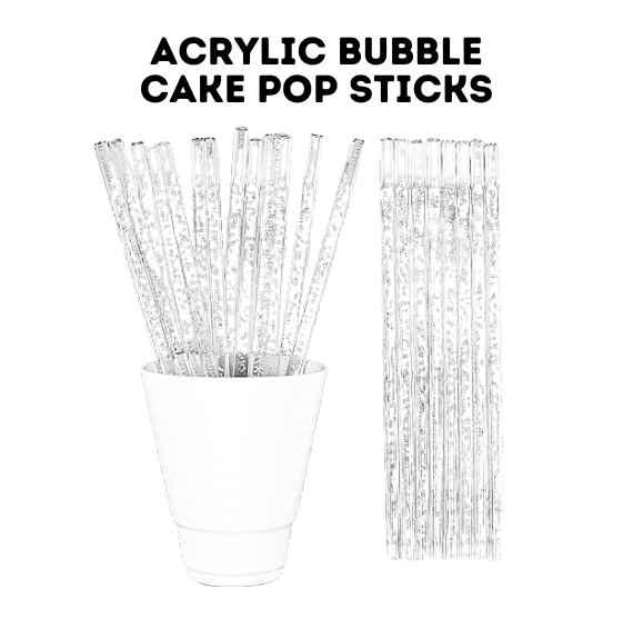 Clear Cake Pop Sticks: Champagne Bubble - 6" or 8" | www.sprinklebeesweet.com