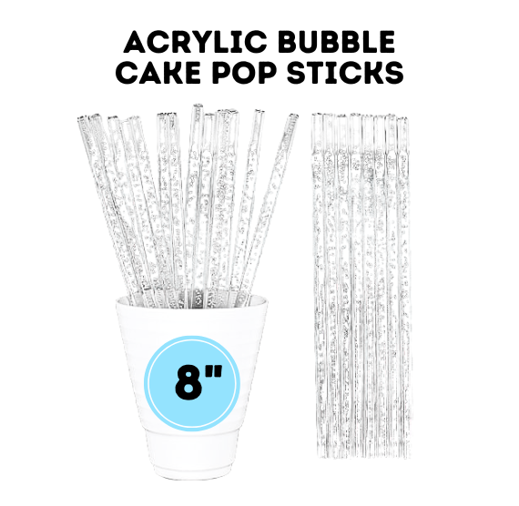 Bulk Clear Cake Pop Sticks: Champagne Bubble - 6" or 8" | www.sprinklebeesweet.com