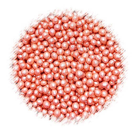 Sprinkle-It® Tiny Chocolate Crispy Pearls: Shimmer Coral | www.sprinklebeesweet.com