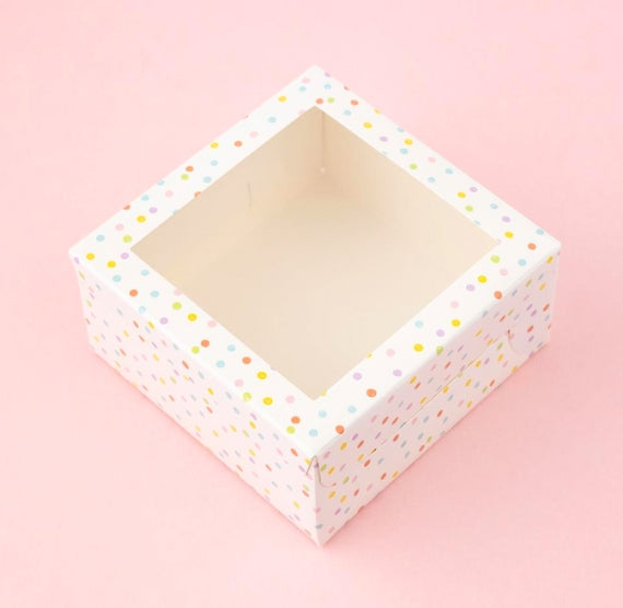 Sweetshop Rainbow Dot Treat Box | www.sprinklebeesweet.com