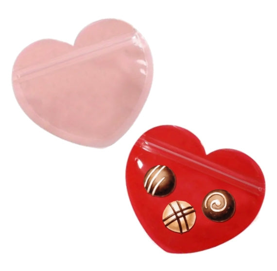 Heart Shaped Treat Bags: Pink or Red | www.sprinklebeesweet.com