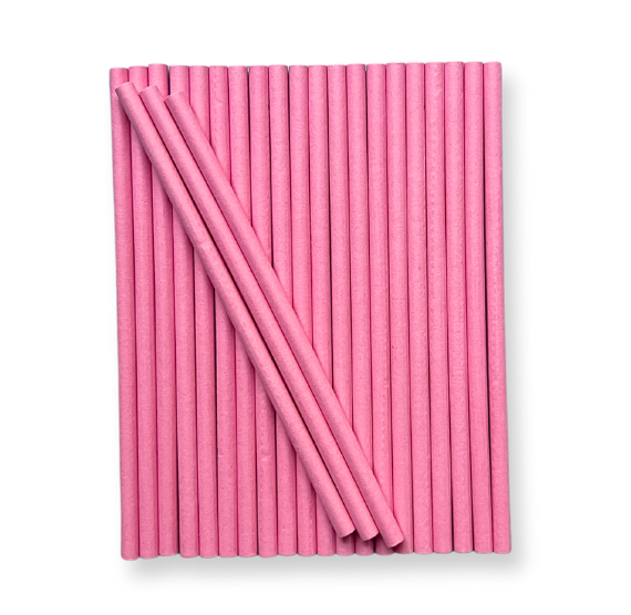 6" Paper Lollipop Sticks: Pastel Pink | www.sprinklebeesweet.com