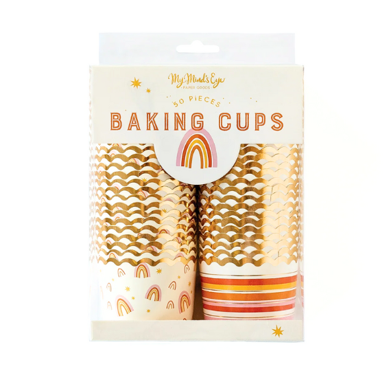 Warm Rainbow Baking Cups: | www.sprinklebeesweet.com
