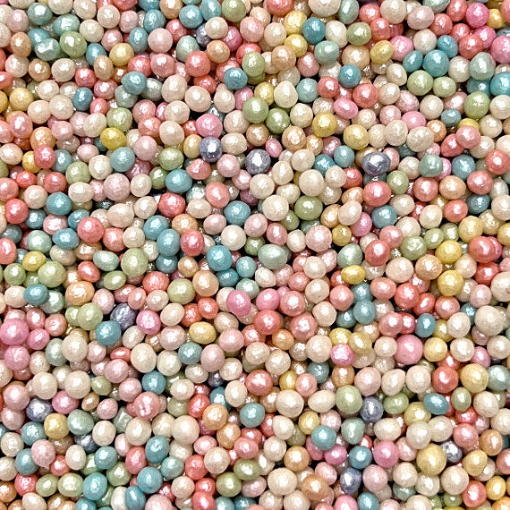 Sprinkle-It® Tiny Chocolate Crispy Pearls: Shimmer Pastel Mix | www.sprinklebeesweet.com