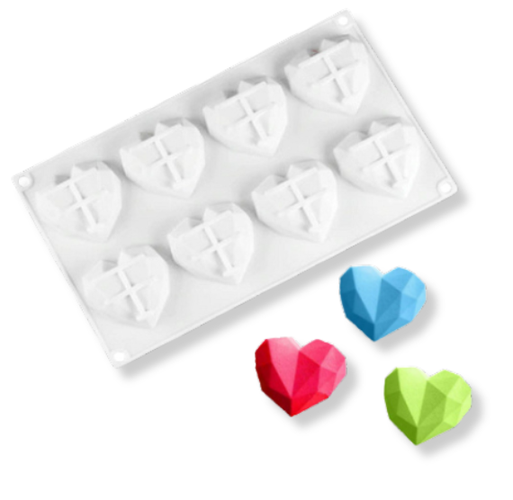 Geometric Heart Cake Gem Mold | www.sprinklebeesweet.com