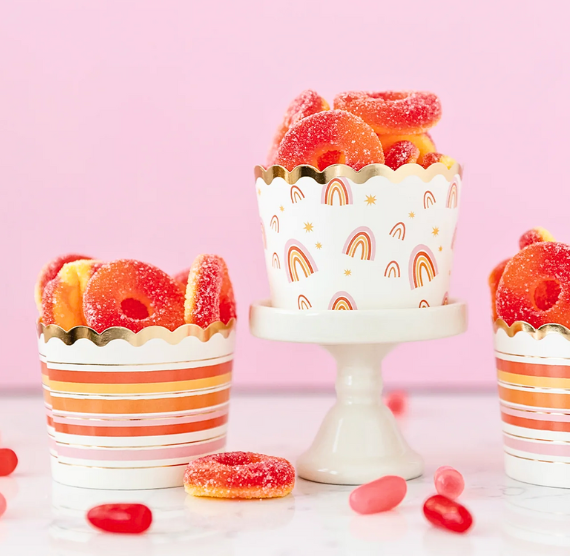 Warm Rainbow Baking Cups: | www.sprinklebeesweet.com