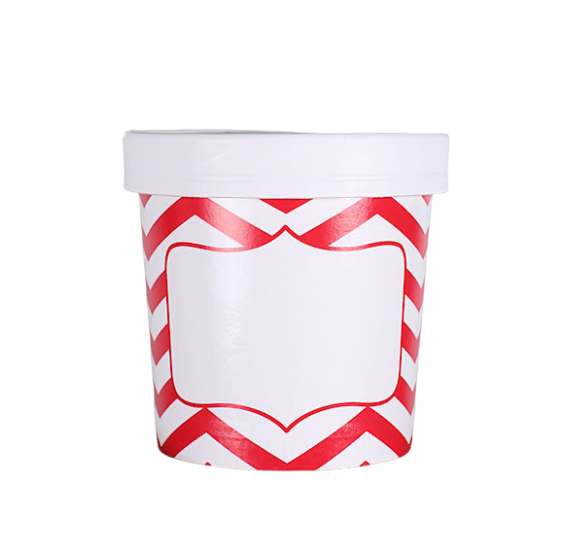 Small Ice Cream Containers: Red Chevron | www.sprinklebeesweet.com