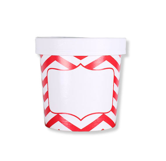 Small Ice Cream Containers: Red Chevron | www.sprinklebeesweet.com