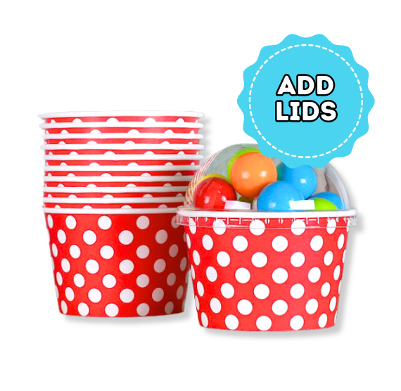 Large Red Ice Cream Cups: Stripe | www.sprinklebeesweet.com
