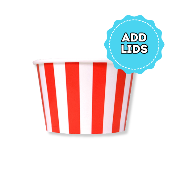 Large Red Ice Cream Cups: Stripe | www.sprinklebeesweet.com