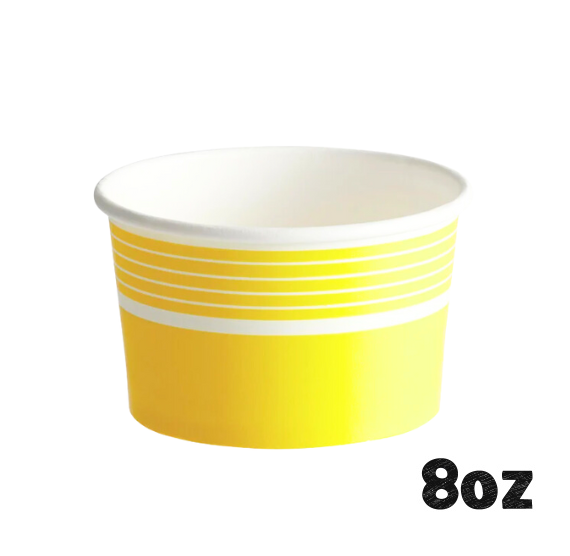 Striped Yellow Ice Cream Cups | www.sprinklebeesweet.com
