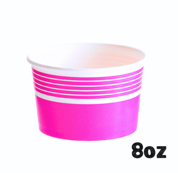 Striped Pink Ice Cream Cups: 8oz | www.sprinklebeesweet.com