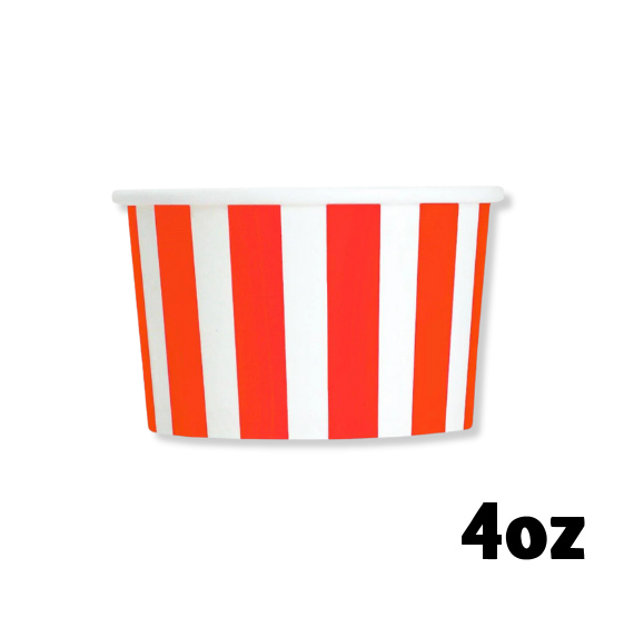 Small Red Ice Cream Cups: Stripe | www.sprinklebeesweet.com