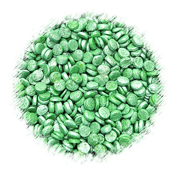 Sprinkle-It® Shimmer Confetti Dot Sprinkles: Spring Green 4mm | www.sprinklebeesweet.com