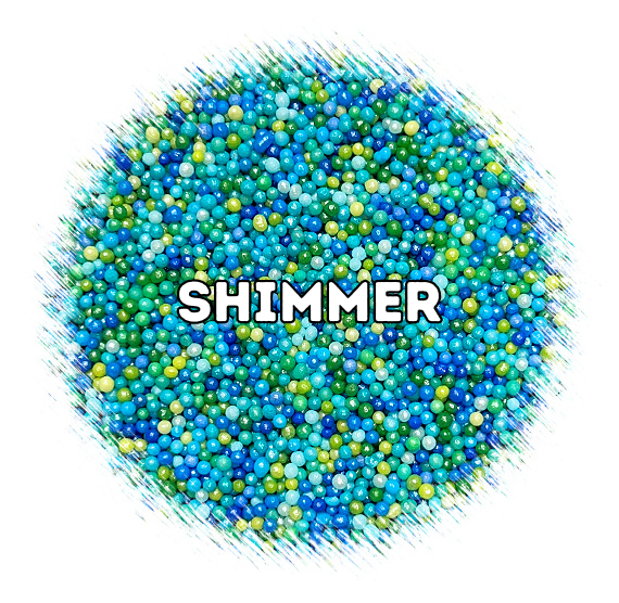 Shimmer Lagoon Blue Nonpareils Mix | www.sprinklebeesweet.com