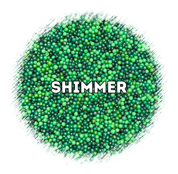 Shimmer Evergreen Nonpareils Mix | www.sprinklebeesweet.com