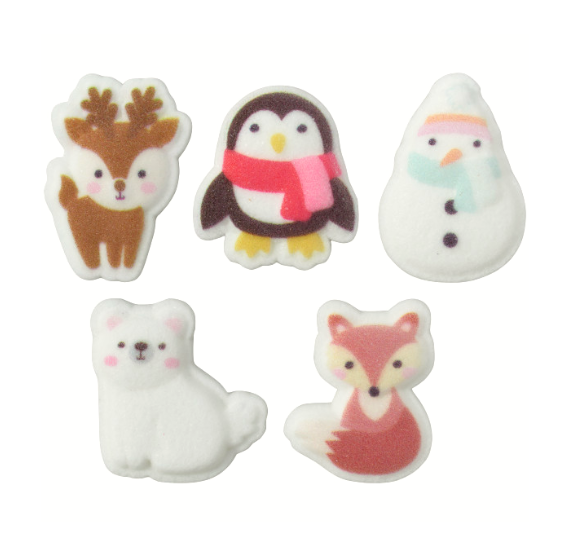 Cute Winter Animals Sugar Toppers | www.sprinklebeesweet.com