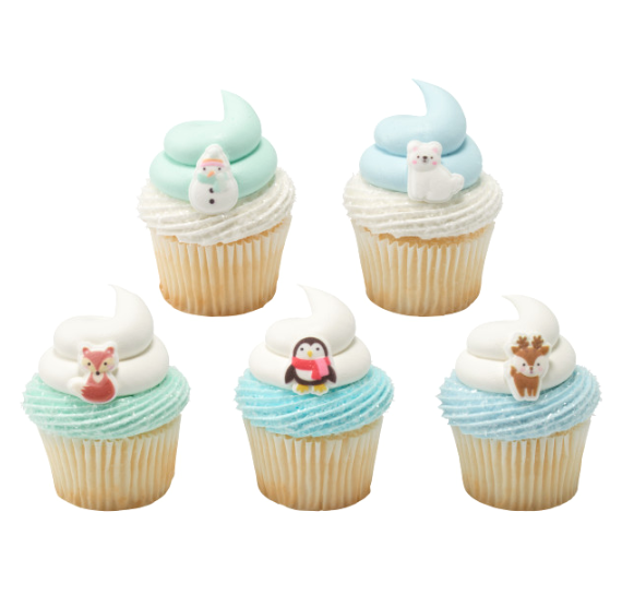 Cute Winter Animals Sugar Toppers | www.sprinklebeesweet.com