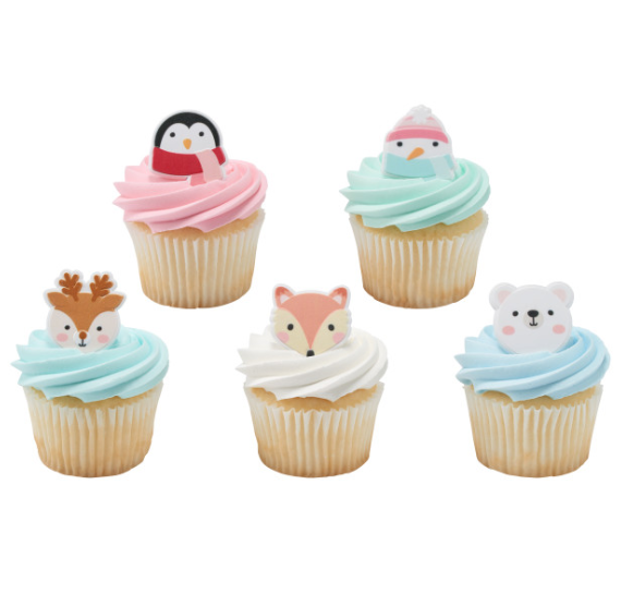 Winter Friends Cupcake Topper Rings | www.sprinklebeesweet.com