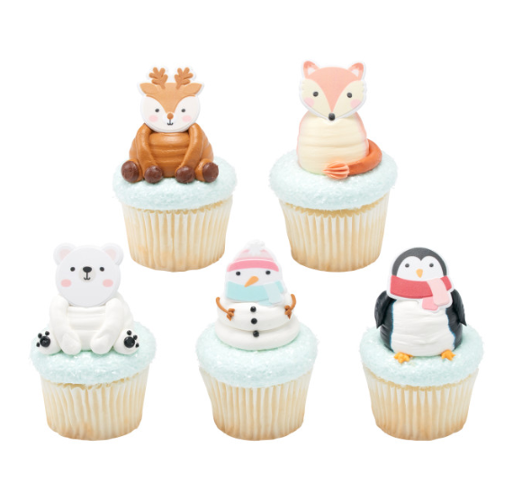 Winter Friends Cupcake Topper Rings | www.sprinklebeesweet.com