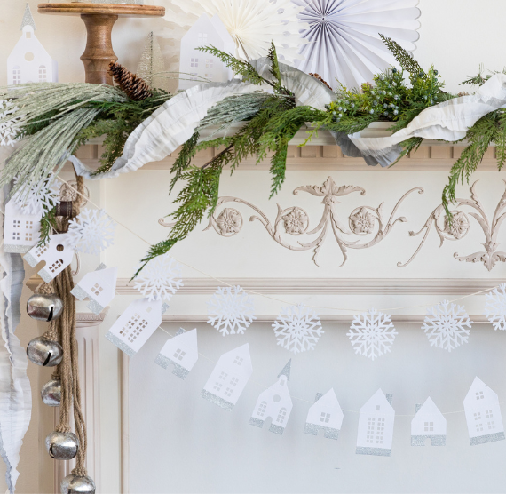 Winter White Felt Snowflake Banner | www.sprinklebeesweet.com