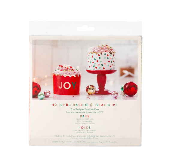 Christmas JUMBO Baking Cups: JOY | www.sprinklebeesweet.com