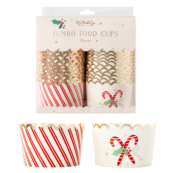 Christmas JUMBO Baking Cups: Candy Cane | www.sprinklebeesweet.com