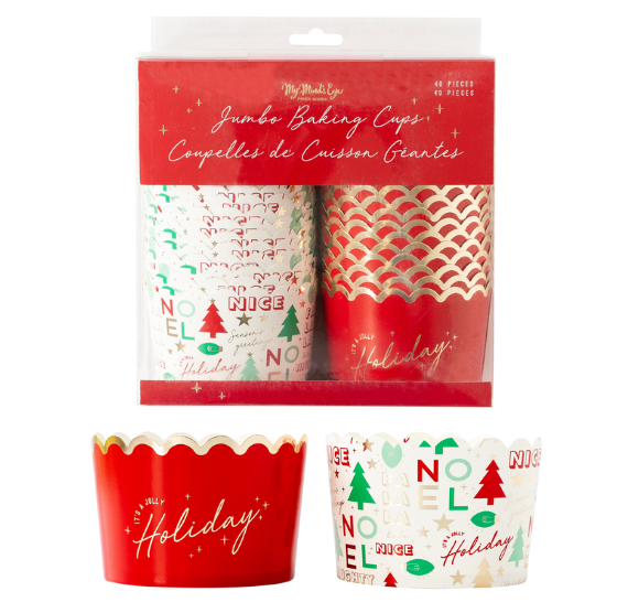 Christmas JUMBO Baking Cups: Jolly Holiday | www.sprinklebeesweet.com