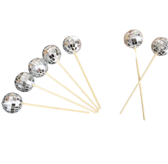 Disco Ball Cupcake Picks | www.sprinklebeesweet.com