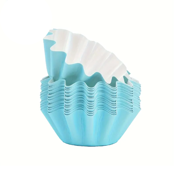 Free Standing Fluted Cupcake Cups: Light Blue | www.sprinklebeesweet.com