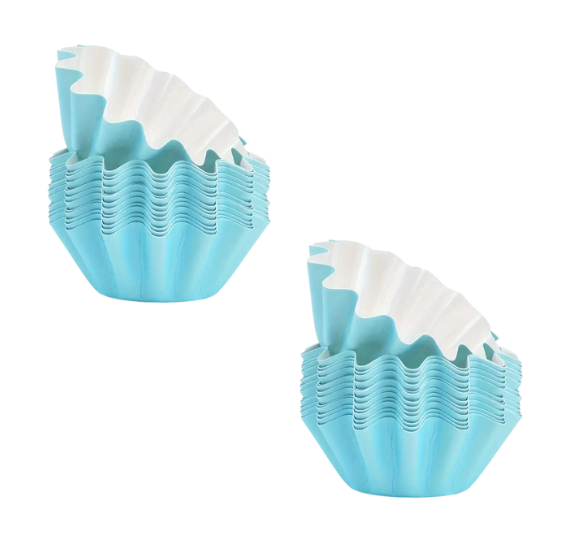 Free Standing Fluted Cupcake Cups: Light Blue | www.sprinklebeesweet.com