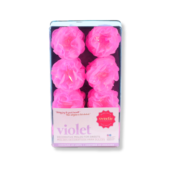 Violet Flower Candy Cups: Pearly Pink | www.sprinklebeesweet.com