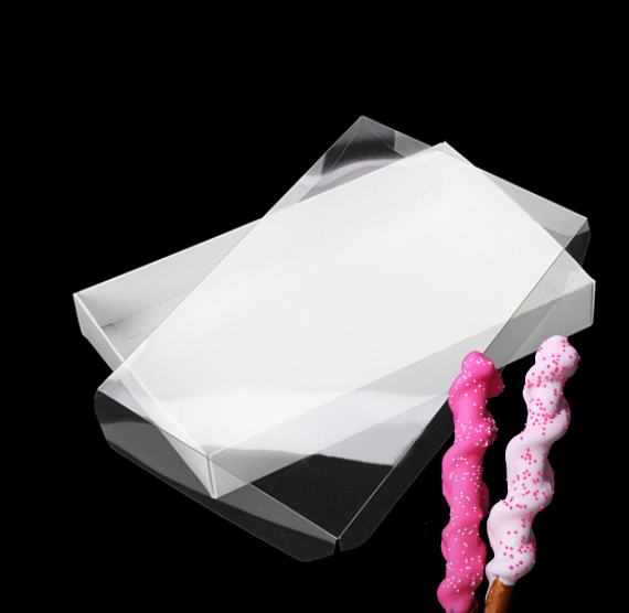 White Treat Box Set with Clear Lids: 9.5 x 6 x 1.25" | www.sprinklebeesweet.com