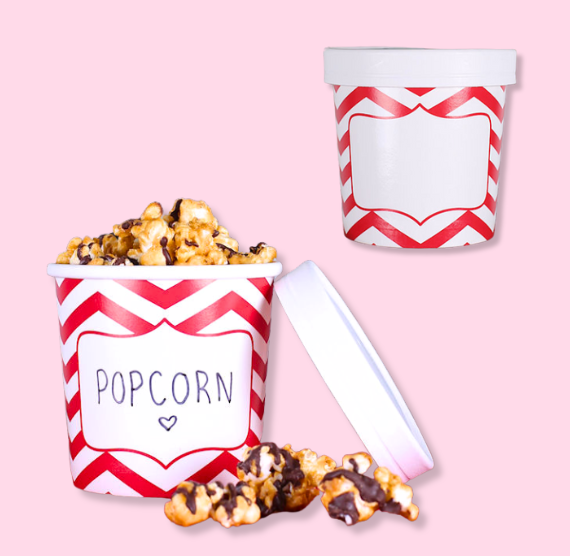 Small Ice Cream Containers: Red Chevron | www.sprinklebeesweet.com