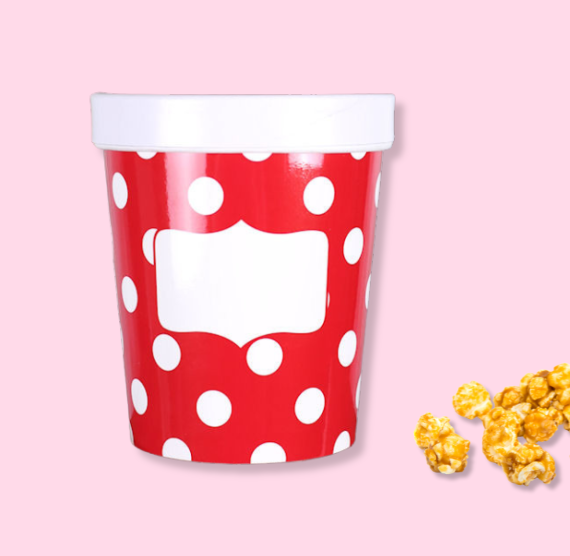 Large Ice Cream Containers: Red Polka Dot | www.sprinklebeesweet.com