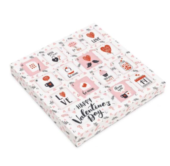 Valentine's Day Advent Calendar Box Kit: 14 Day Countdown | www.sprinklebeesweet.com