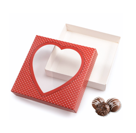 Red Chocolate Box Kit with Heart Window | www.sprinklebeesweet.com