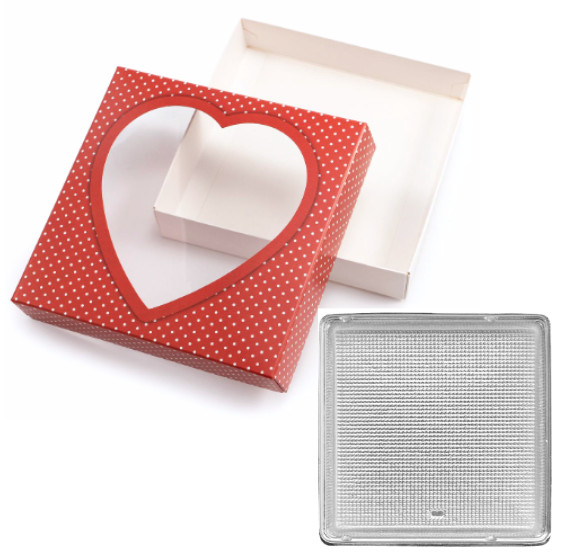 Red Chocolate Box Kit with Heart Window | www.sprinklebeesweet.com