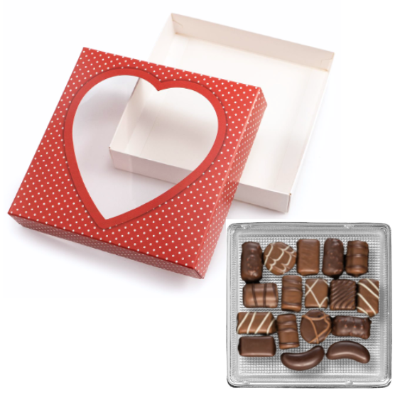 Red Chocolate Box Kit with Heart Window | www.sprinklebeesweet.com
