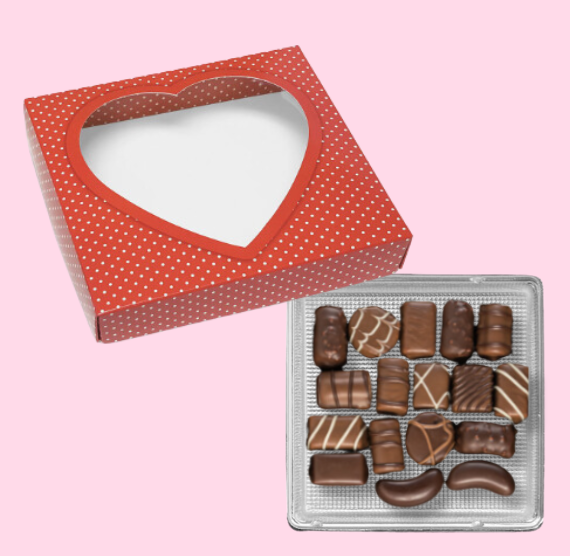 Red Chocolate Box Kit with Heart Window | www.sprinklebeesweet.com