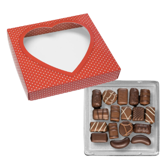 Red Chocolate Box Kit with Heart Window | www.sprinklebeesweet.com