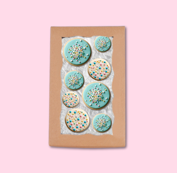 Two Piece Brown Cookie Box Set with Window: 7 x 4 3/8 x 1.25" | www.sprinklebeesweet.com