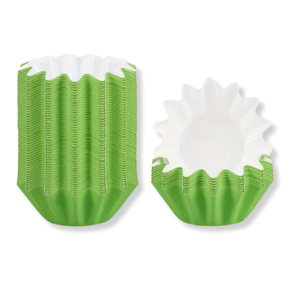 Free Standing Fluted Cupcake Cups: Green | www.sprinklebeesweet.com