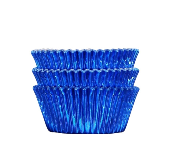 Blue Foil Cupcake Liners: 100 Count | www.sprinklebeesweet.com