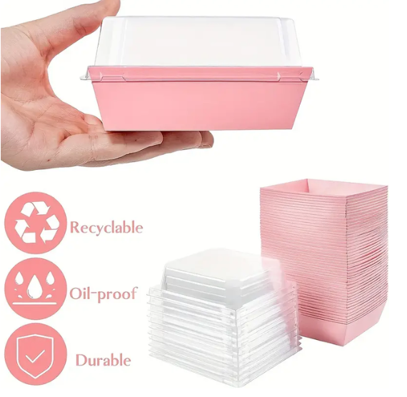 Red Dessert Boxes with Clear Lids: 4" | www.sprinklebeesweet.com