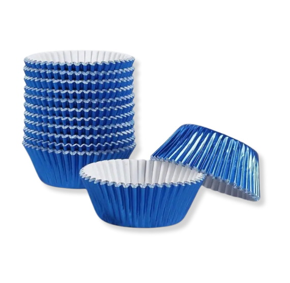 Blue Foil Cupcake Liners: 100 Count | www.sprinklebeesweet.com