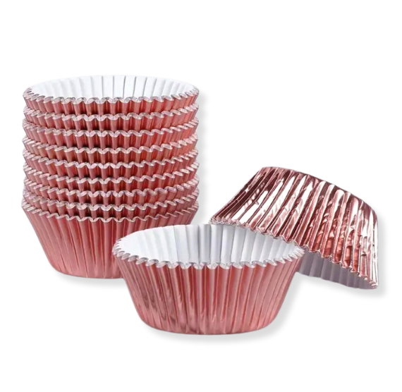 Rose Gold Foil Cupcake Liners: 100 Count | www.sprinklebeesweet.com