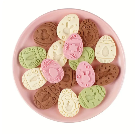 Easter Egg Cookie Cutter Stampers Set of 9 | www.sprinklebeesweet.com